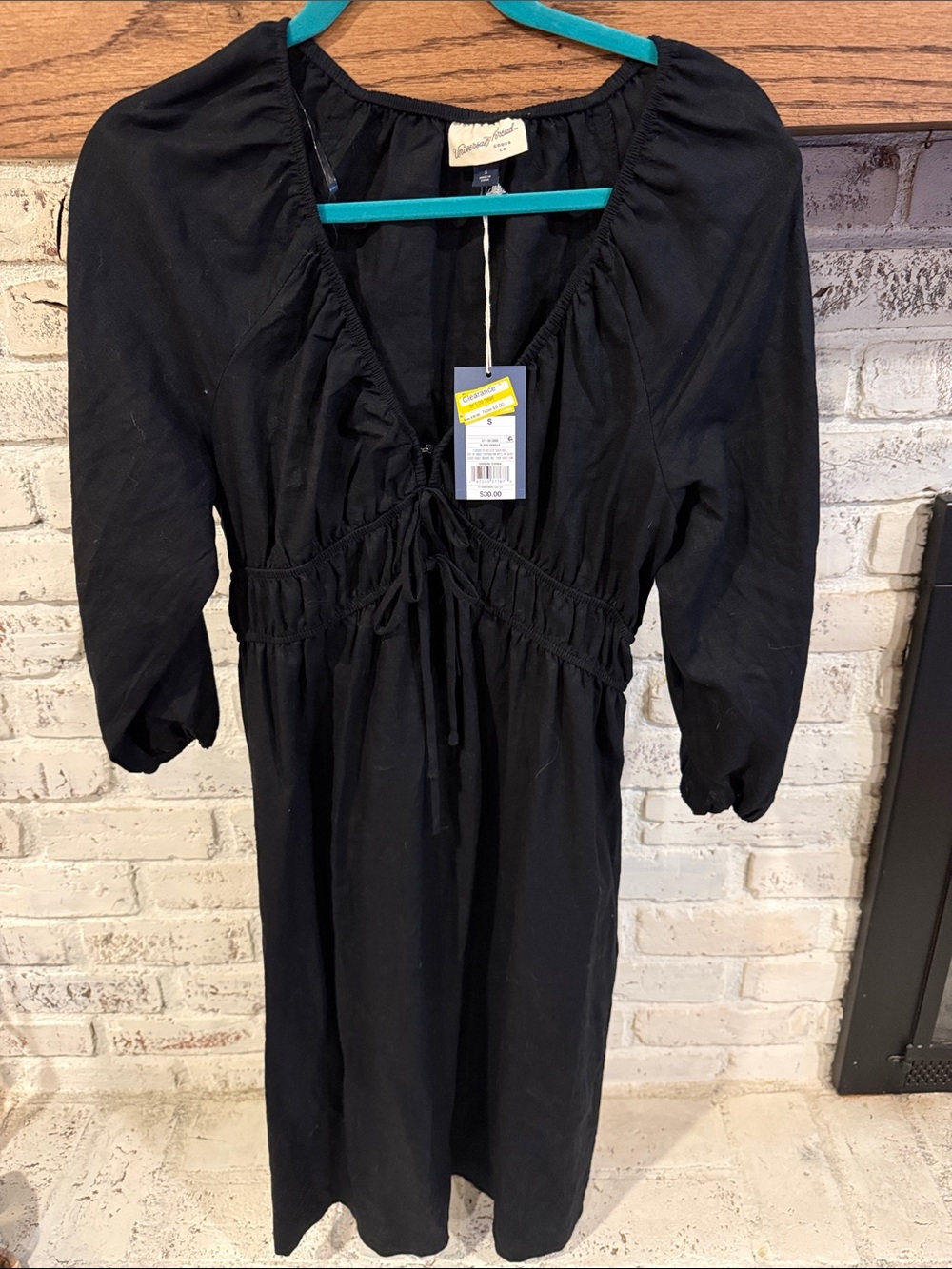 Universal Thread Black Dress with Teal Hanger Accent